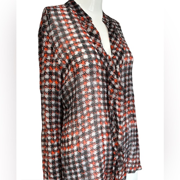 Stylish Marc Cain Houndstooth Blouse - Red and Black - Picture 7 of 10
